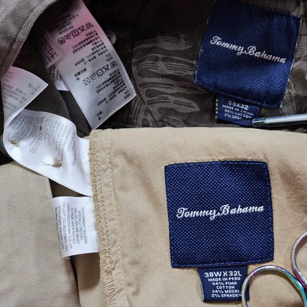 Tommy Bahama Pants Mens 38x32 Lot of 2 Beige Brown Cotton Pockets Stretch Preppy - Picture 6 of 16